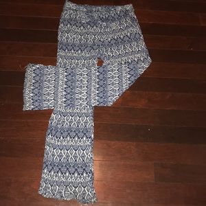 Blue and white linen pants